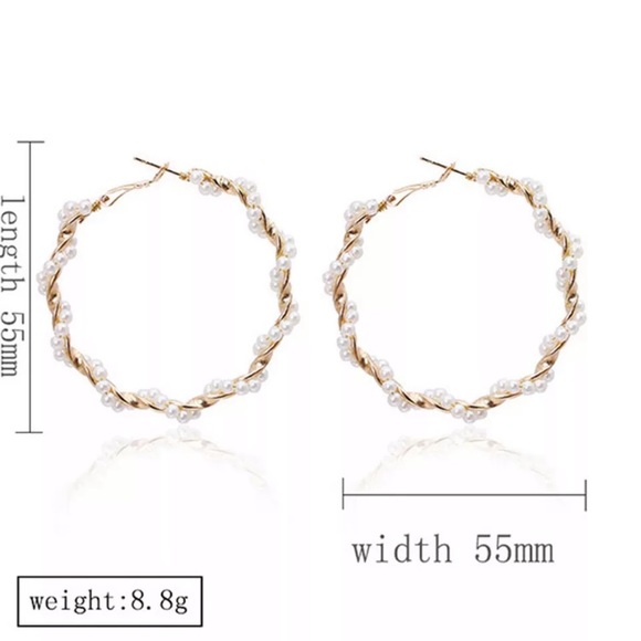 Fashion Pearl Hoop Earrings - Picture 2 of 4